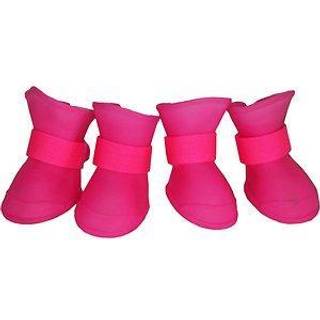 Pet Life All-Terrain Protective Rubber Dog Booties med gummieret mikro-greb-vandtæt hunde sko designet til brug året rundt-sæt med 4 hunde støvle