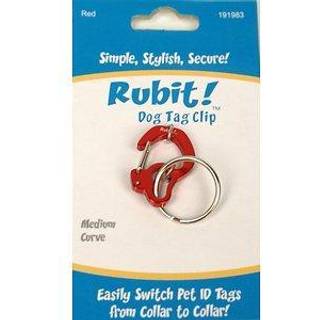 Medium Curve Aluminium Dog Tag Clip - R?d