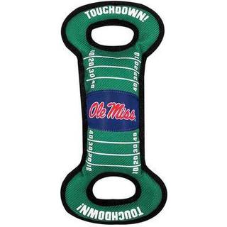 Pets First NCAA Football Field Hundelegetj med Squeaker. - OLE Miss Rebels - til Tug Toss and Fetch. - Hrdt og holdbart PET-legetj