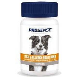 Pro-Sense Kløe- og allergiløsninger til hunde - Antihistamin-tabletter til lindring af kløe, nysen og vandige øjne (100 stk)