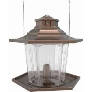 Flere fugle sm? lanterne fuglefoder Gazebo-stil vild fuglefoder 6 fodringsstationer 2.6 lb fr?kapacitet brun