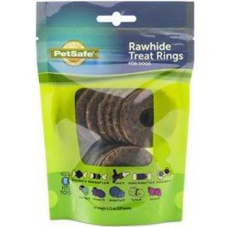 PetSafe Naturlige råhudsgodbidsringe til Busy Buddy hundelegetøj - Størrelse B passer til små og mellemstore legetøj, 16 ringe