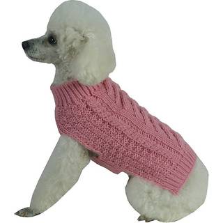 Pet Life Swivel -Swirl Fashion Pet Sweater - Designer Heavy Cable Knitted Dog Sweater med skildpaddehals - vinterhund t?j designet til at holde v