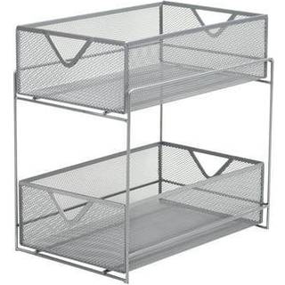 Mind Reader Accessory Organizer Supply Storage Makeup Office Kitchen Metal Mesh 8.25 """" L W X 12.5 """" H 12 X 8 X 12 Silver