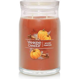 Yankee stearinlys krydret gr?skar duftende signatur 20 oz stor krukke 2-wick stearinlys over 60 timers forbr?ndingstid