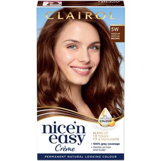 Clairol Nice' n Easy CrÃÃ‚me, naturligt udseende olie-infunderet permanent hårfarve (emballage kan variere), 5W Medium Mocha Brown 177 ml