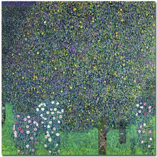 Roser under træerne 1905 af Gustav Klimt 18x18-tommer lærred vægkunst