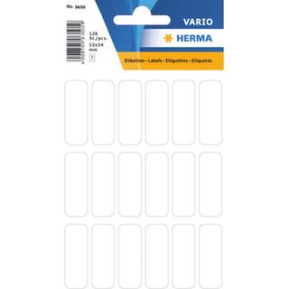 HERMA etiket manuel 12 x 34 hvid mm, 126 stk.