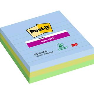 Post-it blok Super Sticky Notes Oasis linieret 101x101mm, 70 blade