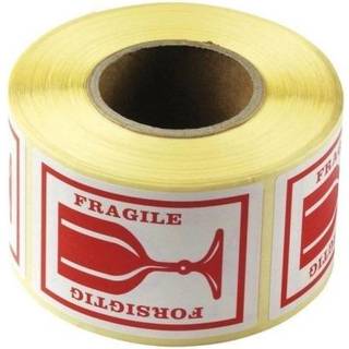 Etiket Forsigtig Fragile 45x65 mm Med glas 500 stk