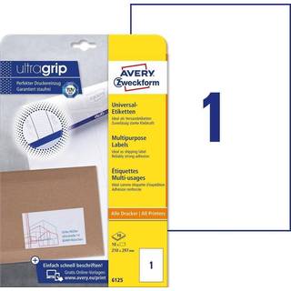 Avery 6125 hvide 1 pr.ark, blaek og laserprinter 210x297 10ark