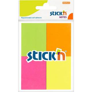 Stick'N notes selvklæbende 38x50mm i 4 neon farver