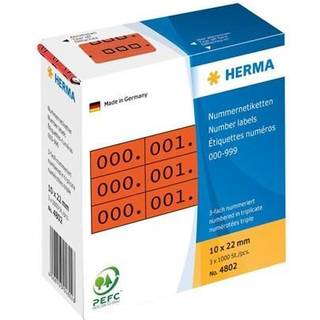 HERMA self-adhesive number labels - 3000 label(s) - 10 x 22 mm