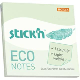 Stick'n notes selvklæbende ECO 76x76mm grøn