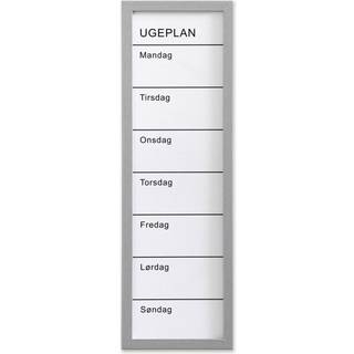 Whiteboard ugetavle 20 x 60 cm. Dansk
