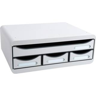 Exacompta Toolbox Skuffekabinet, 4, lysegrå