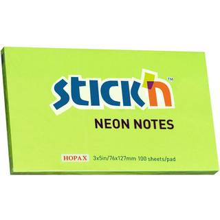 Stick'N notes selvklæbende 76x127mm neon grøn