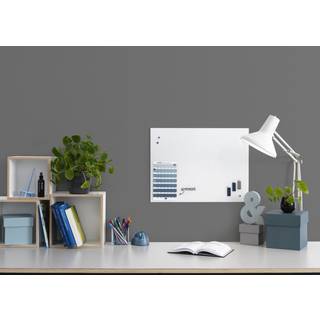 180 x 120 cm. PURE White Magnetisk Glastavle