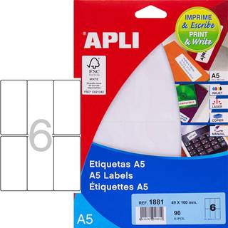 Apli 49 x 100 mm etiketter hvid