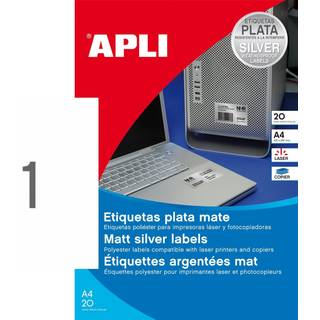 Apli polyester etiketter 210x297mm hvid