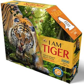 MADD CAPP -puslespil - I Am Tiger - 1000 Pieces - Animal Shaped Jigsaw Puzzle Multi