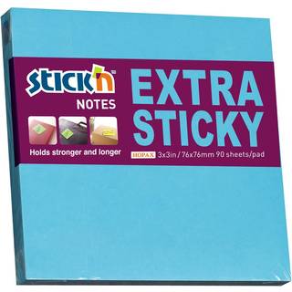 Stick'N notes Extra Sticky 76x76mm neon blå