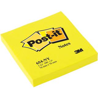3M Post-it Notes 76 x 76 mm, neon gul