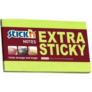 Stick'N notes Extra Sticky 76x127mm neon grøn