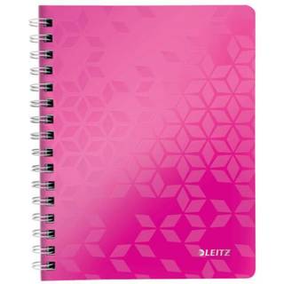 Notesbog WOW PP A5 linieret 80ark m-hul pink, varenr. 46390023, 6stk.