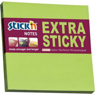 Stick'N notes Extra Sticky 76x76mm neon grøn