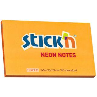 Stick'N notes selvklæbende 76x127mm neon orange