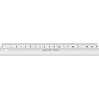 Linex skolelineal 1020M i glasklar plast 20cm