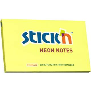 Selvklæbende Post-it - Neonblock 76x127 100 Blad Gul - 21135