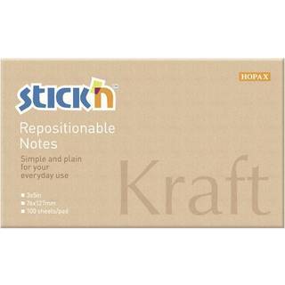 Stick'N selvklæbende genbrug notes 76x127mm brun