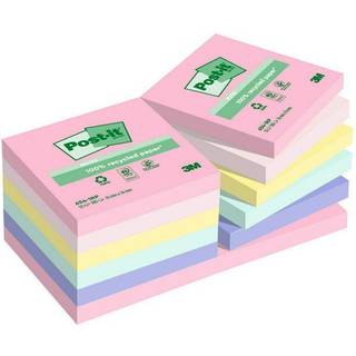Post-it  Recycled Notes 76x76mm i assorterede farver