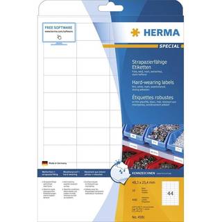 HERMA Weatherproof film labels A4 48.3 x 25.4 mm white extremely strong adhesion