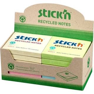 Stick'N notes genbrugsblokke 76x76mm, 4 ass farver