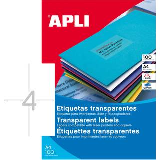 Apli polyester etiketter 105x148mm transparent