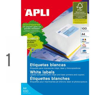 Apli multietiketter 210x297mm hvid