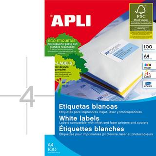 Apli etiketter 105x148mm hvid