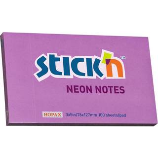 Stick'N notes selvklæbende 76x127mm neon lilla