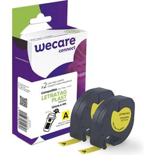 Sort på gul plast tape Dobb.pakke - 12 mm