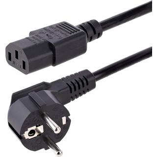 StarTech.com 713E-1M-POWER-CORD el-ledning Sort CEE7/7 C13 forbinder