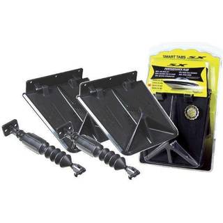 Selvjusterende / automatisk trimplanssæt til påhængsmotor &amp; indenbordsmotor Smart Tabs, 10.5 x 12" (27 x 30 cm), til både 21 - 25 fod (6.4 - 7.6 m), rustfrit stål, med trimplan + hængsler + gasdæmpere + agterspejlsbeslag