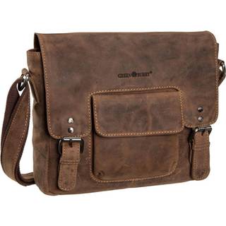 Greenburry Umhängetasche Herren Leder 30x25cm "Vintage" antikbraun, Schultertasche, kleines Format, Hauptfach im A5 Format, mit Schultergurt, sportlic