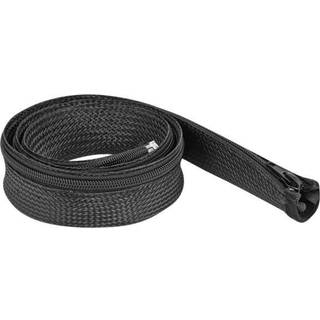 DeLOCK Braided Sleeve with zip fastener heat-resistant 1m x 30mm