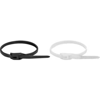 Delock kabelbinder - 110 x 2.5 mm - Hvid/Sort - 100 stk