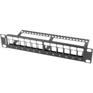 Lanberg PPKS-9112-B Patch Panel Blank 12-Port 1U with Organizer for Keystone Modules Black