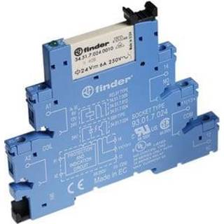 Finder Relæ smalt 6,2mm 6a 1c/o 24vdc agsno