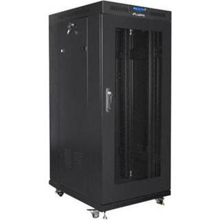 Lanberg FF01-8822-23BL Rack Cabinet 19" Free Standing 22U 800x800mm (Flat Pack) Black Glass Door LCD